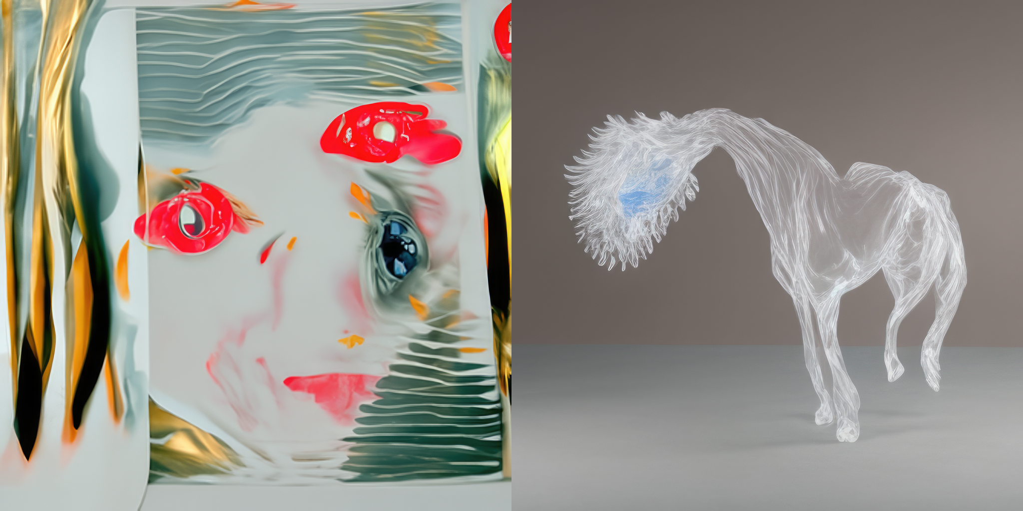 "Holly Herndon" beacon mid-process (2021) / "Readyweight" embedding mid-process (2024)